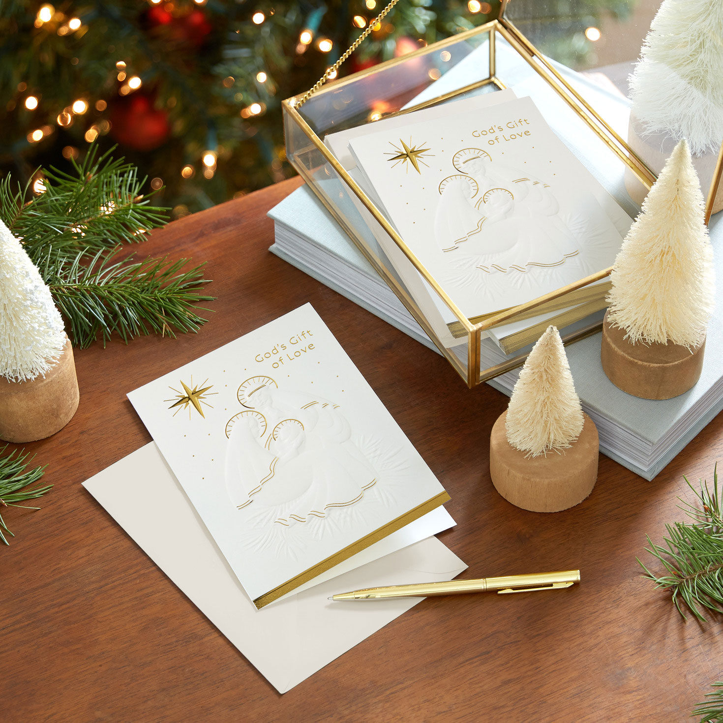 Holy Family Silhouette Boxed Christmas Cards In use image number 7