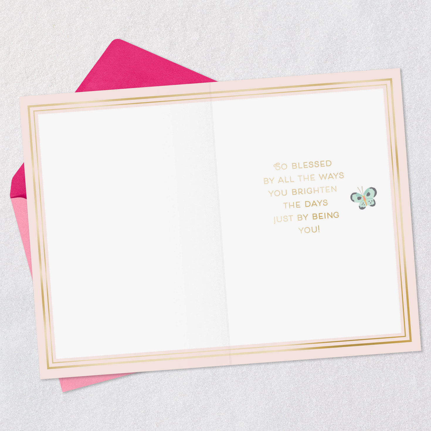 Bright Floral Butterfly Birthday Card Open card with envelope image number 3