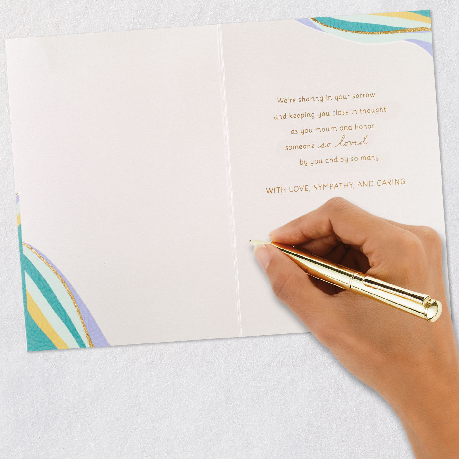 Modern Tulip Flowers Sympathy Card From Us Signing card image number 6