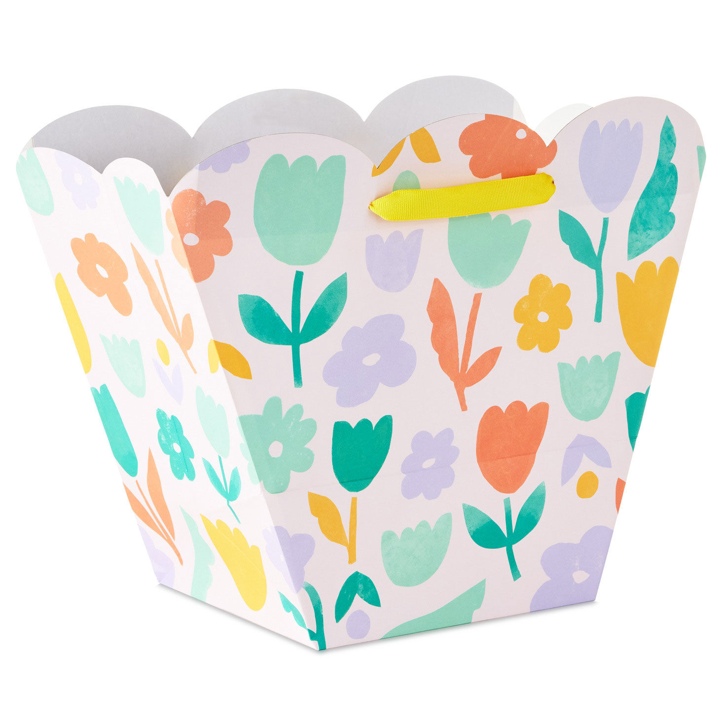 Medium Floral Gift Bag in Basket Shape back image number 6