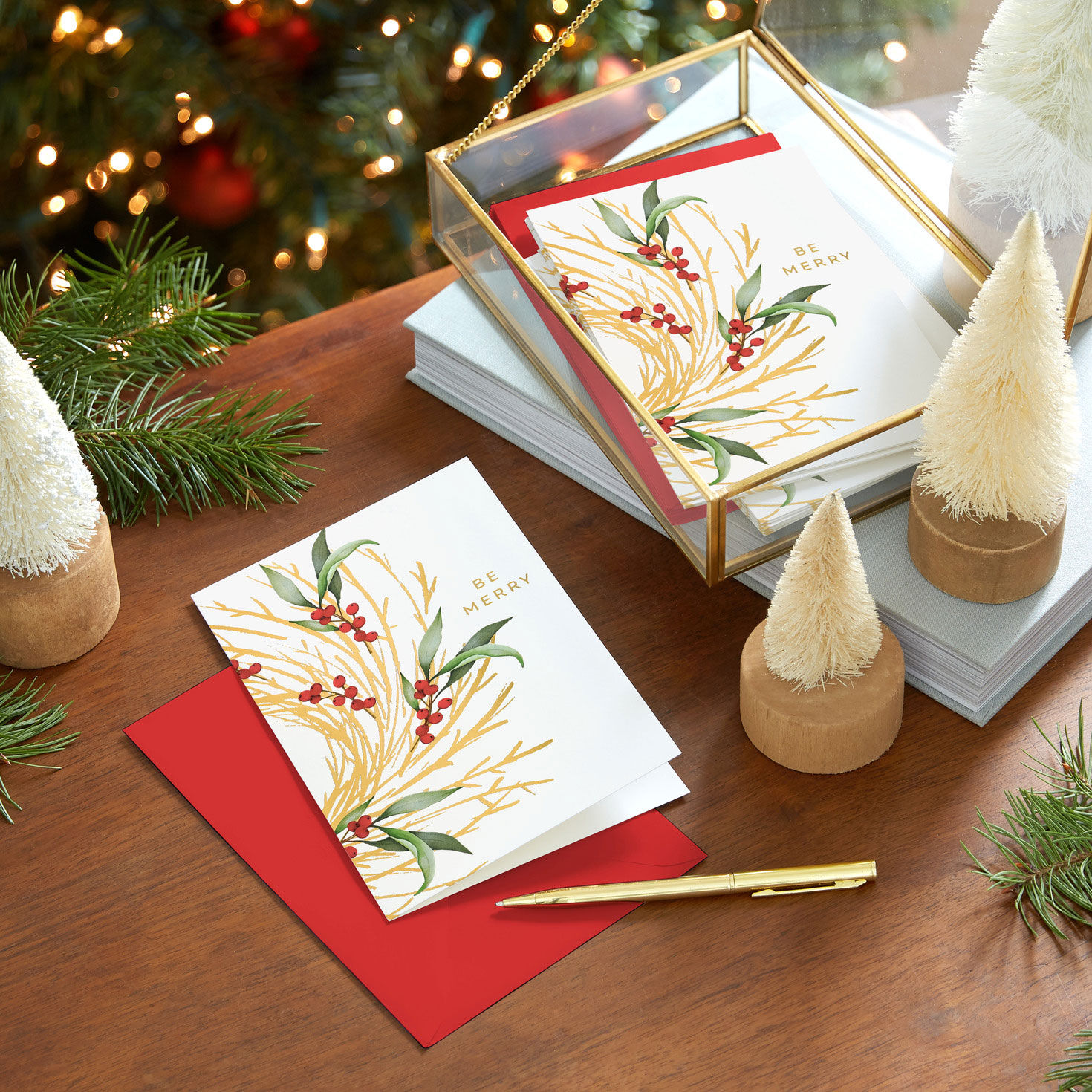 Greenery and Berries Boxed Christmas Cards  image number 7