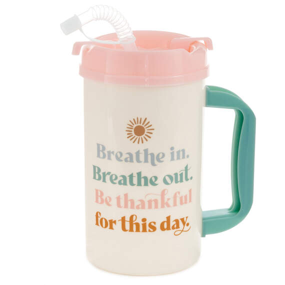 Breathe and Be Thankful Water Jug, 36 oz.