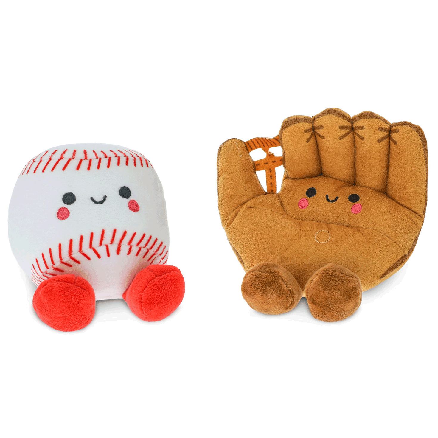 Baseball and Baseball Glove Magnetic Plush Toys gif image number 2