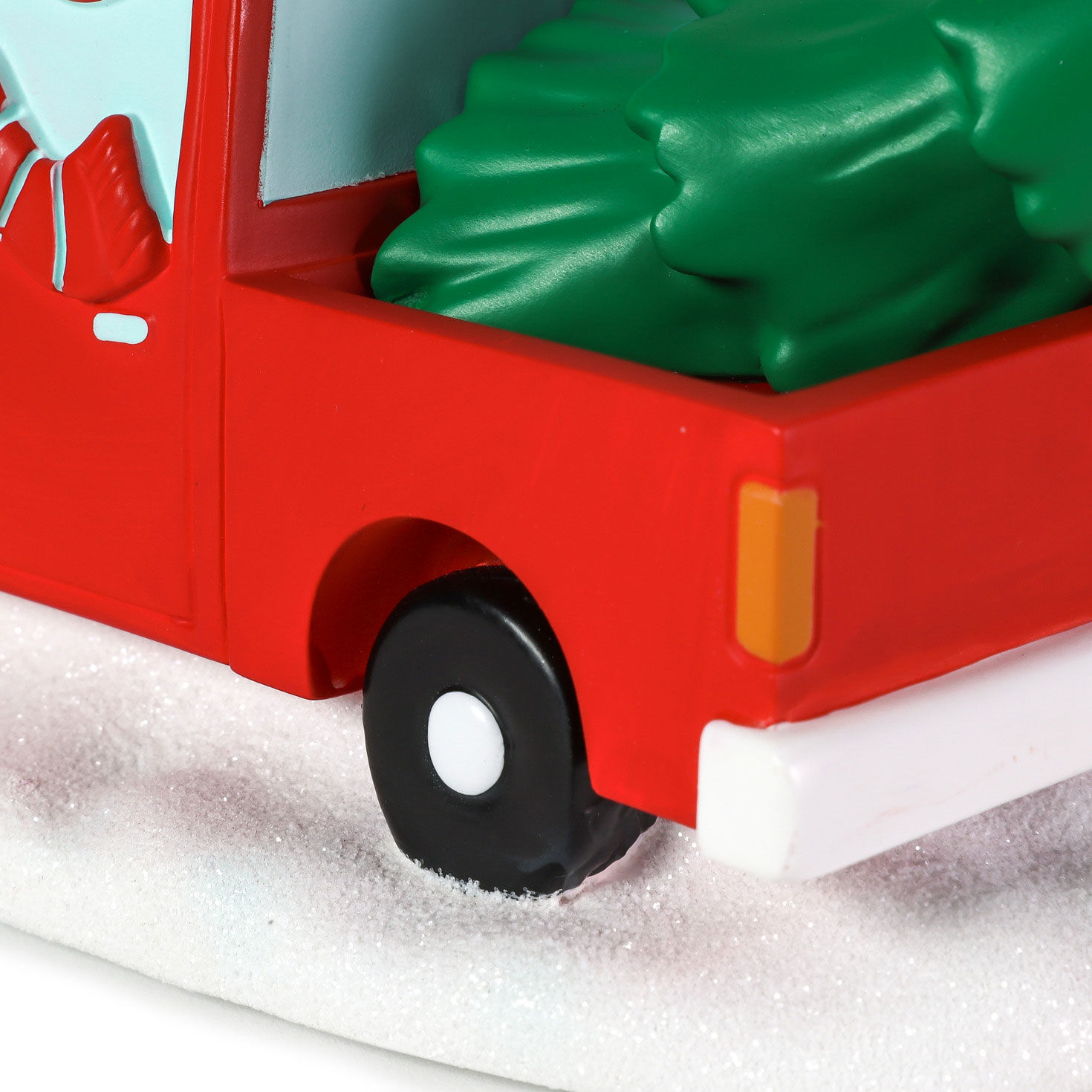 Snowman Village Red Pickup Truck Decoration upclose view image number 4