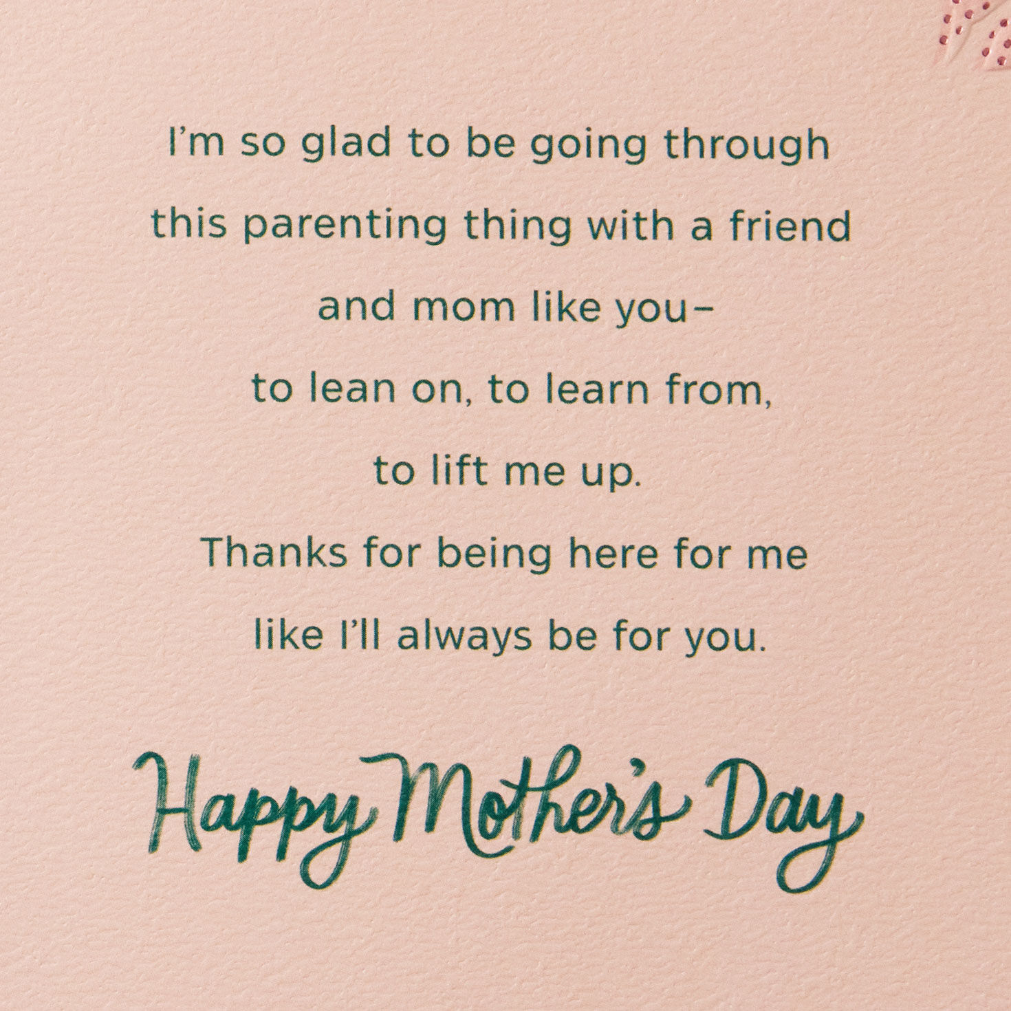 Peach and Green Leaves Mother's Day Card for Mom Squad Sentiment image number 2