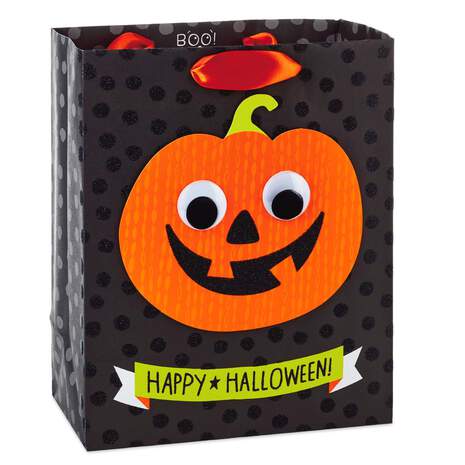 9" Happy Halloween Jack-o'-Lantern Gift Bag, , large