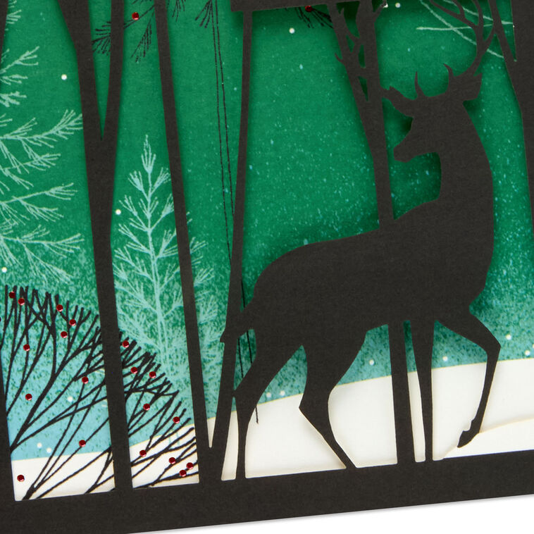 Buck Deer in Woods Husband Christmas Card Card Front Detail image number 6