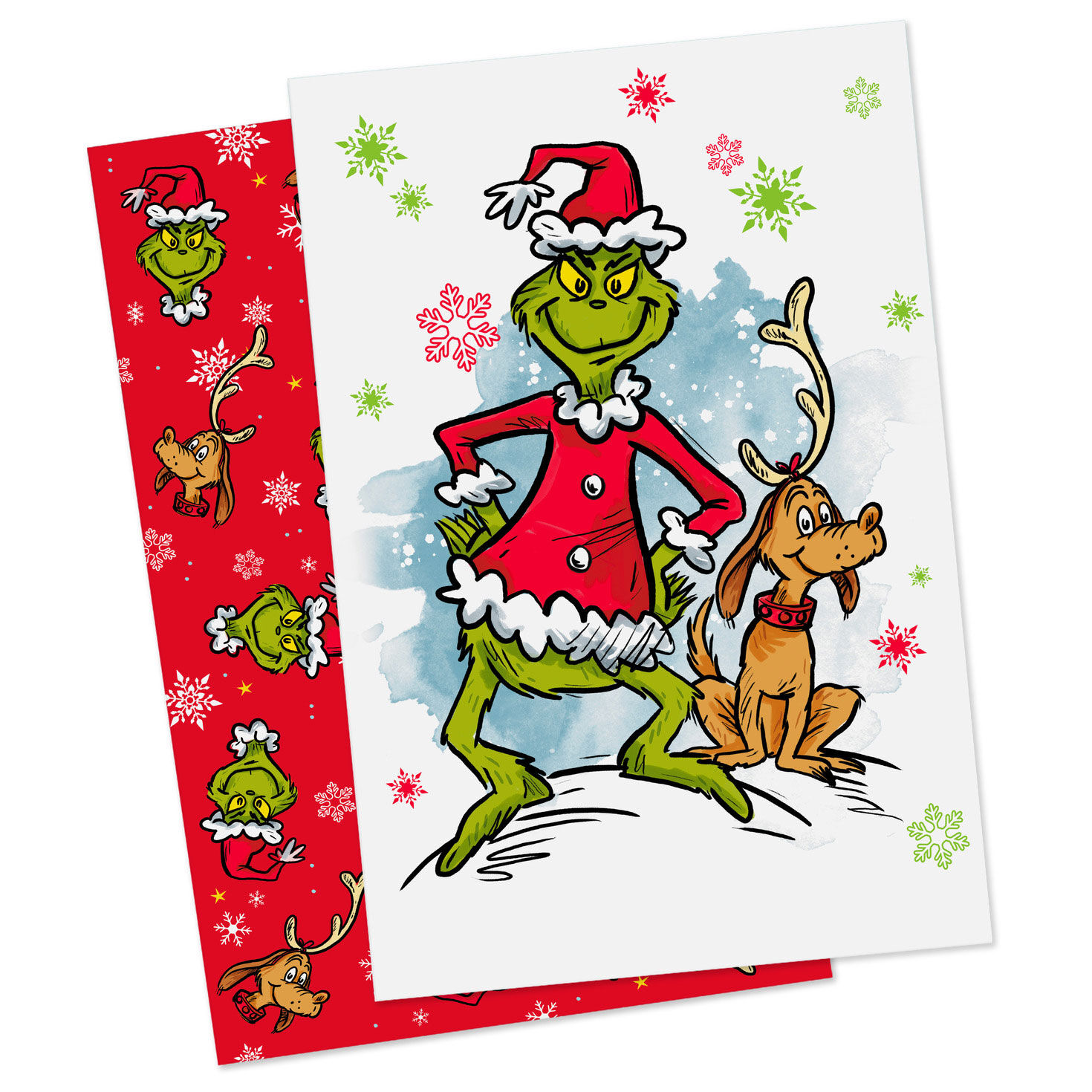 Dr. Seuss Grinch Red and White Christmas Gift Boxes fronts flat image number 7