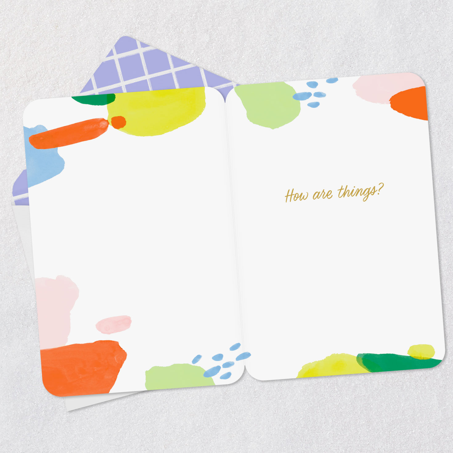 Colorful Abstract Thinking of You Card Open card with envelope image number 3