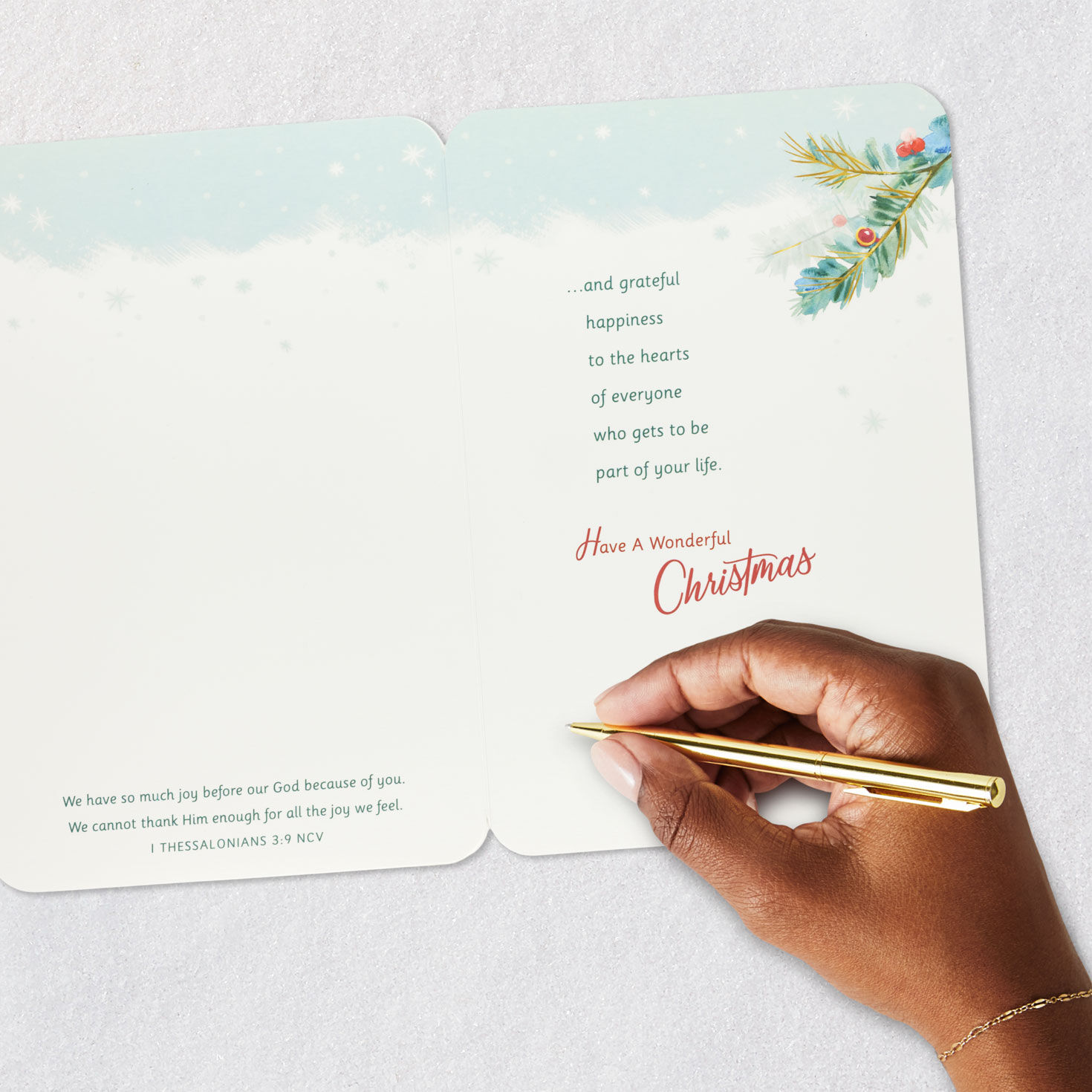 Star on Branch Religious Christmas Card for Son Signing card image number 7