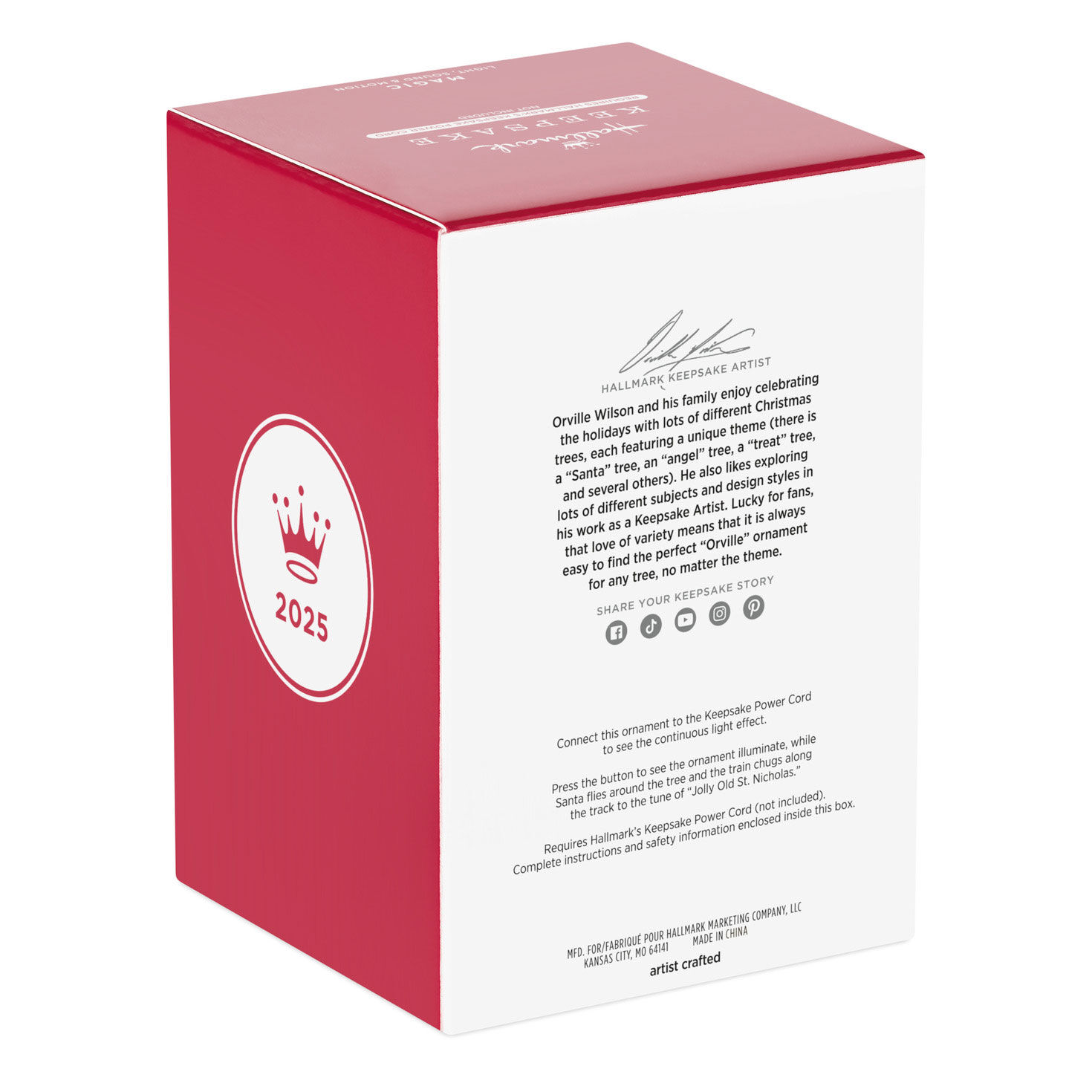 Santa Flying Around Tree Keepsake Ornament package back image number 8