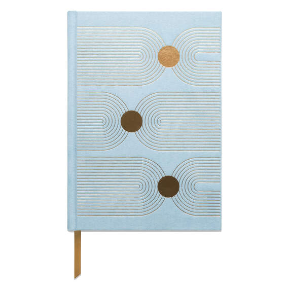 DesignWorks Ink Blue Suede Hardcover Notebook, Arches & Dots, , large image number 1