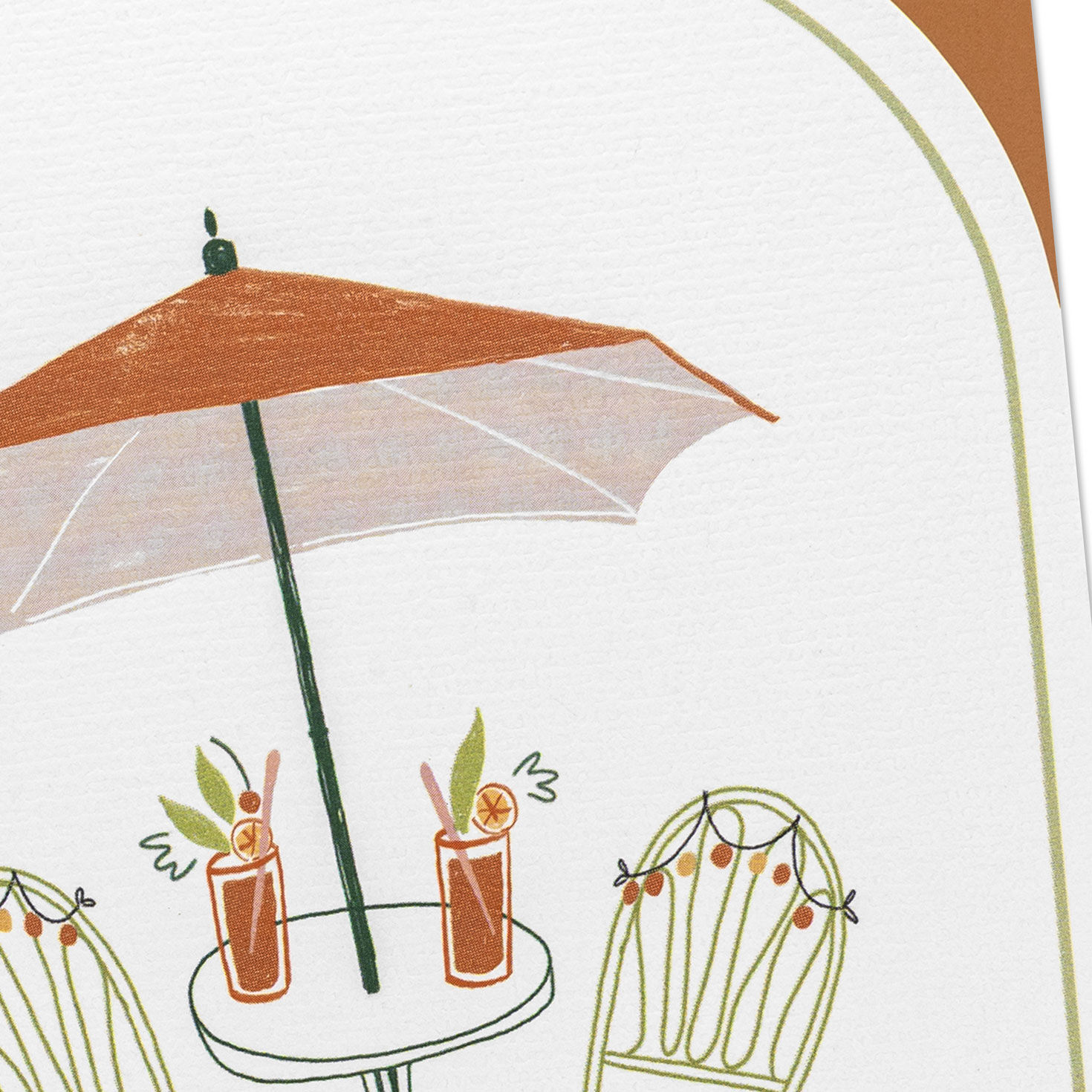 Bistro Table and Chairs With Umbrella Blank Card Card Front Detail image number 3