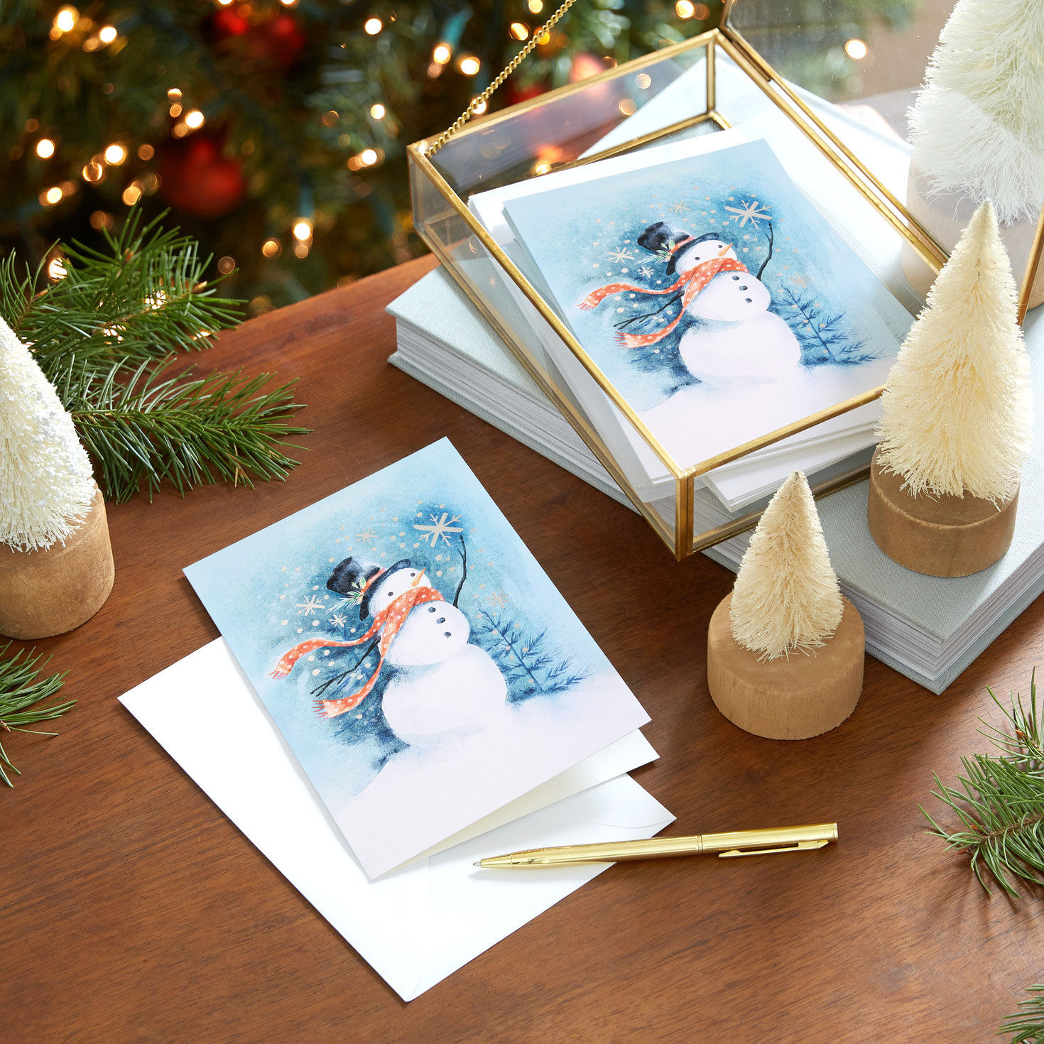 Snowman on Blue Boxed Christmas Cards, Pack of 16 for only USD 15.49 | Hallmark