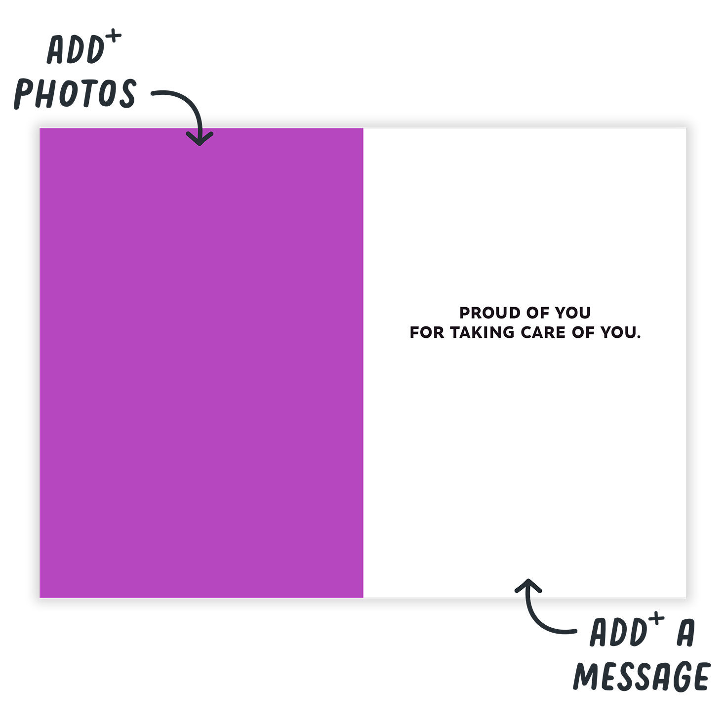 Self Love Club Heart Personalized Card Open Card indicating personalization image number 3