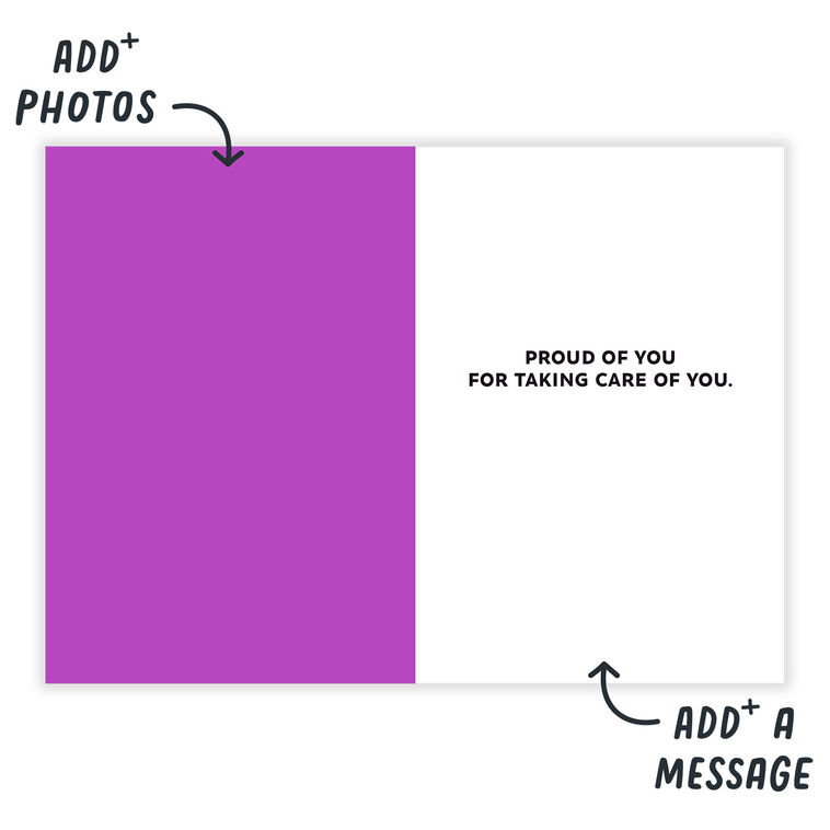 Self Love Club Heart Personalized Card Open Card indicating personalization image number 3