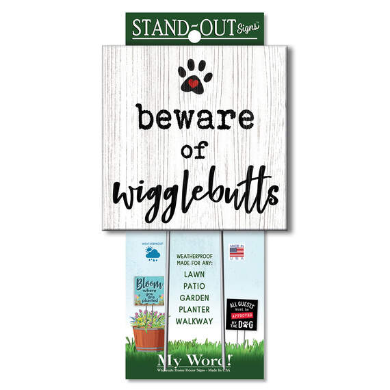 My Word! Beware of Wigglebutts Weatherproof Sign, 8x8, , large image number 1