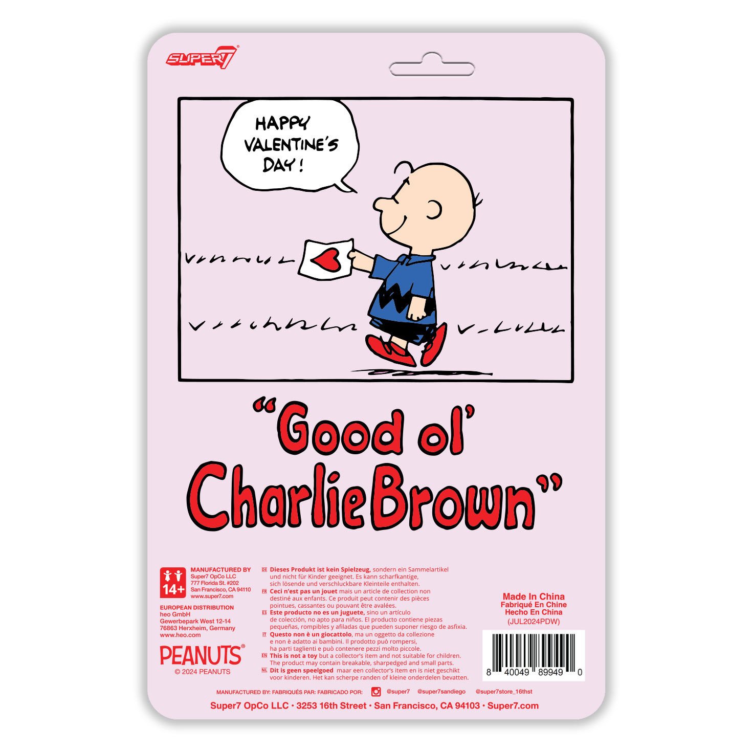 Super7 Peanuts Charlie Brown Valentine Delivery ReAction Figure, , large image number 3