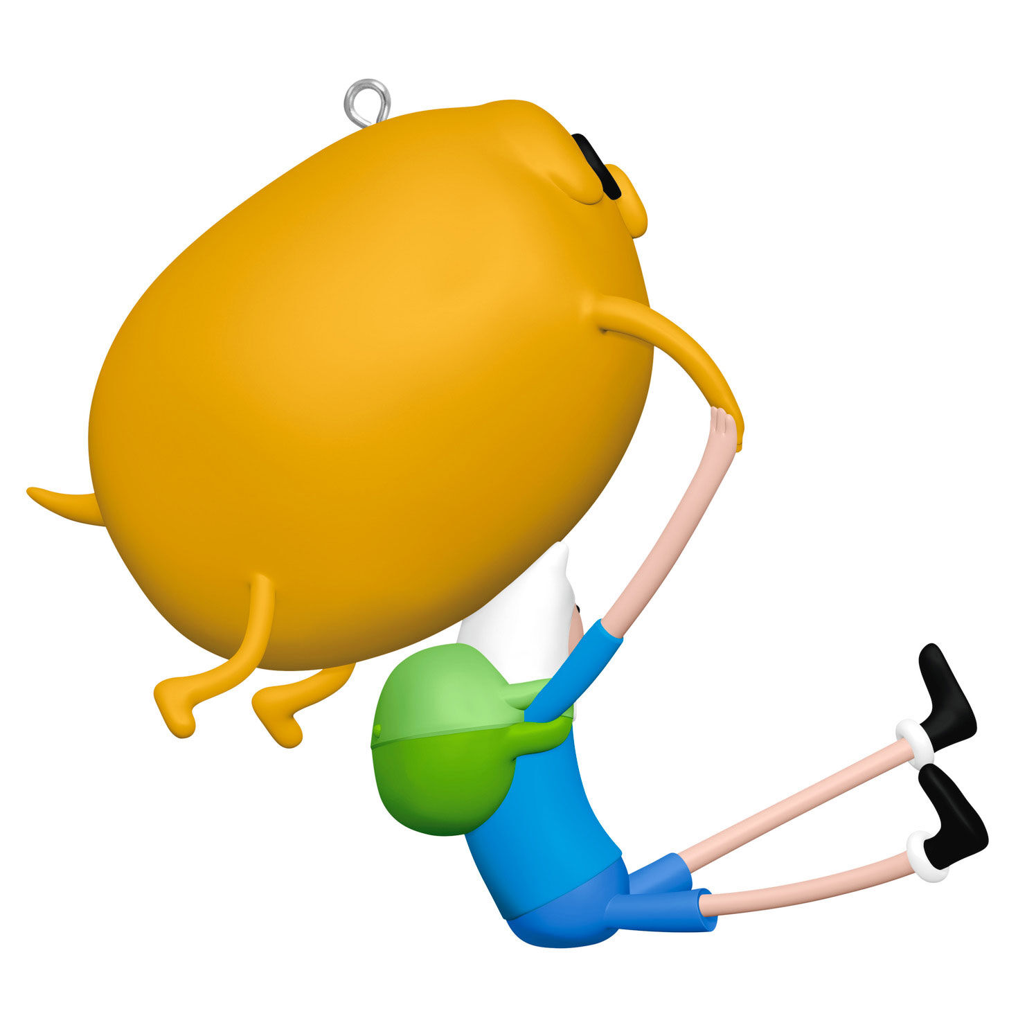 Yellow Dog Jump Over Boy in Blue Keepsake Ornament Back image number 6