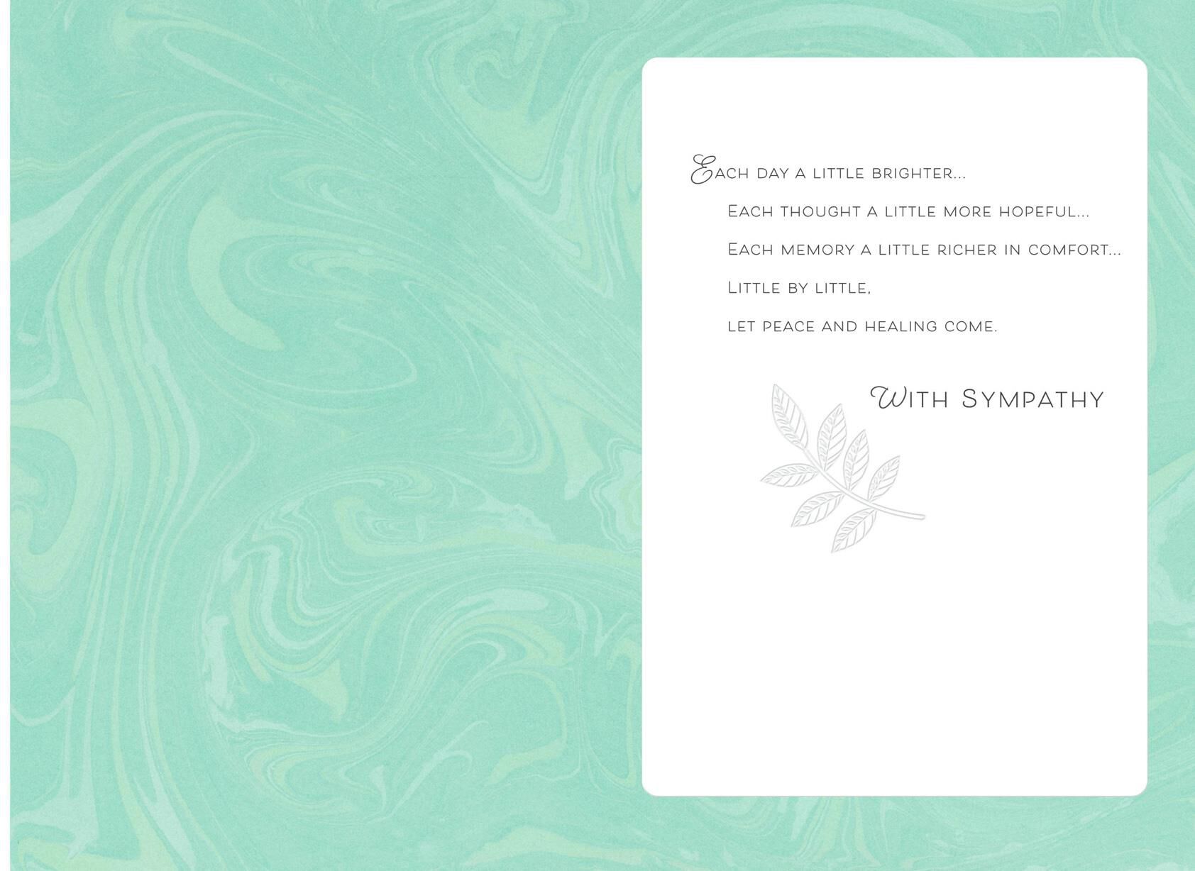 Peace and Healing, Little by Little Sympathy Card