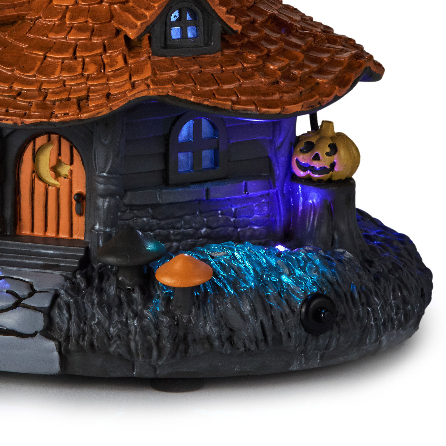 Halloween Village Witch House Tabletop Decoration upclose detail image number 4