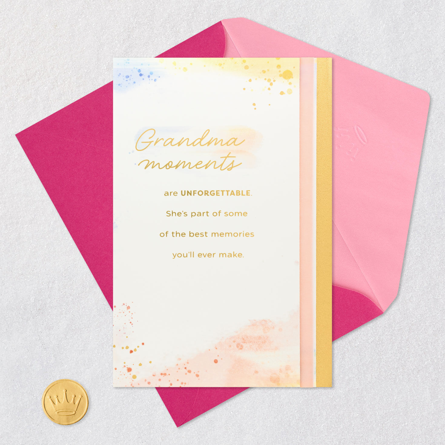 Abstract Pastels Mother's Day Card for Grandma Card Front with Envelope and Gold Seal image number 6