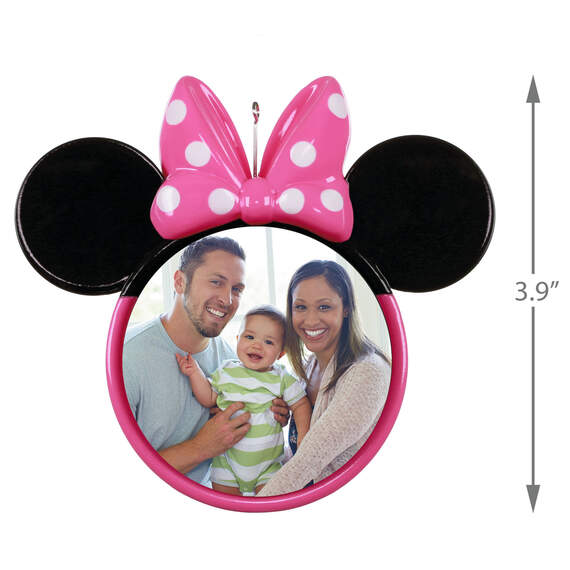 Disney Minnie Mouse Ears Silhouette Personalized Photo Ornament, , large image number 3