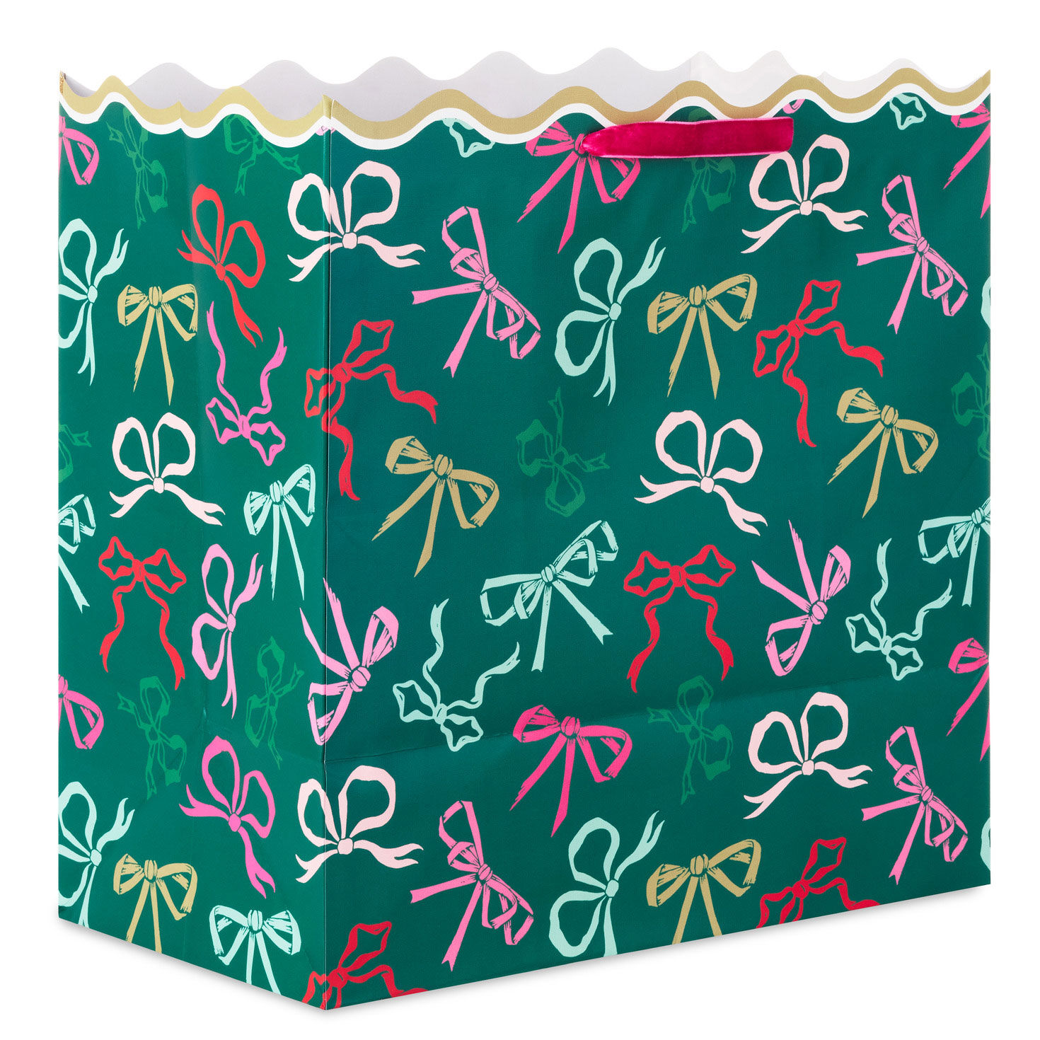 Lacey Chabert Bows on Green Christmas Gift Bag Back image number 6