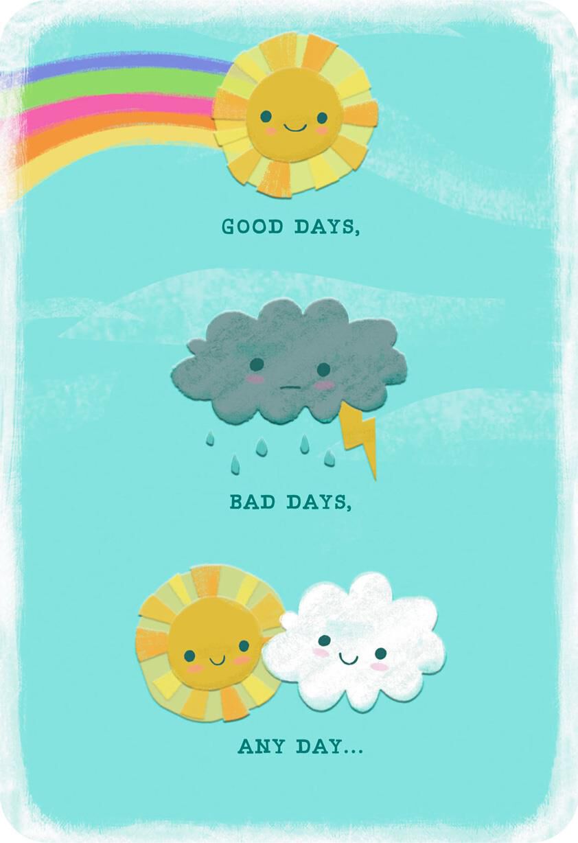 Sun and Clouds Any Day Love Card