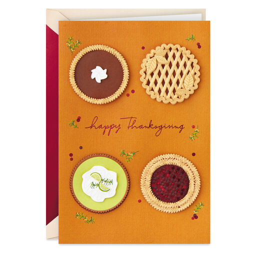 Thankful for You (and Pie) Thanksgiving Card, 