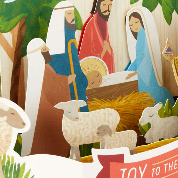 Joy to the World Nativity Scene 3D Pop-Up Christmas Card, , large image number 5