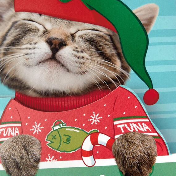 Ticklish Kitten Christmas Card With Sound and Motion, , large image number 4