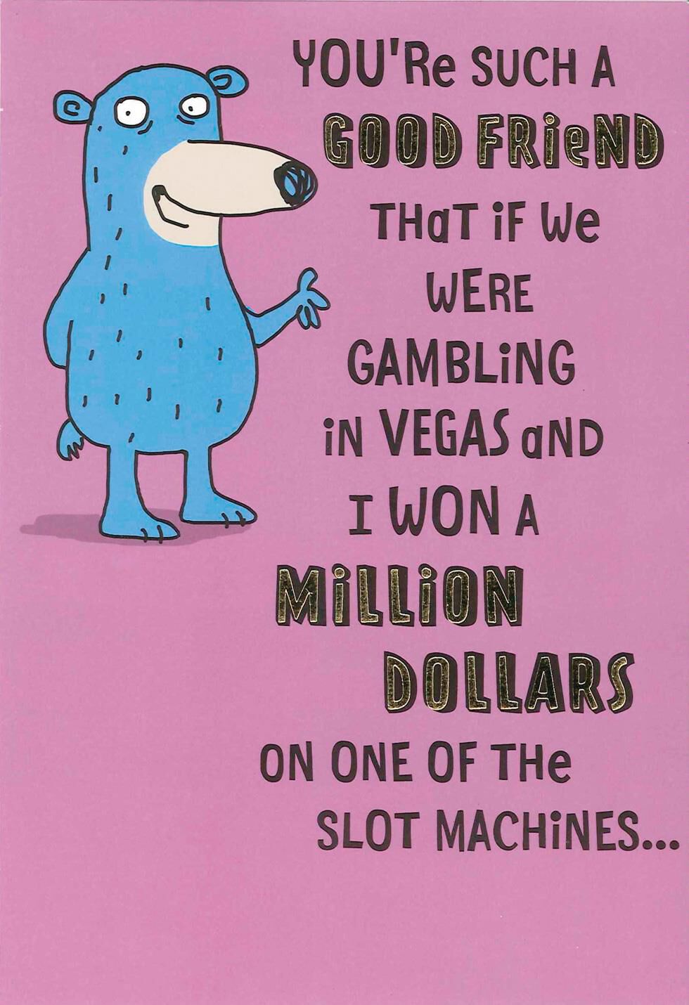 Slot Machine Funny Friendship Card
