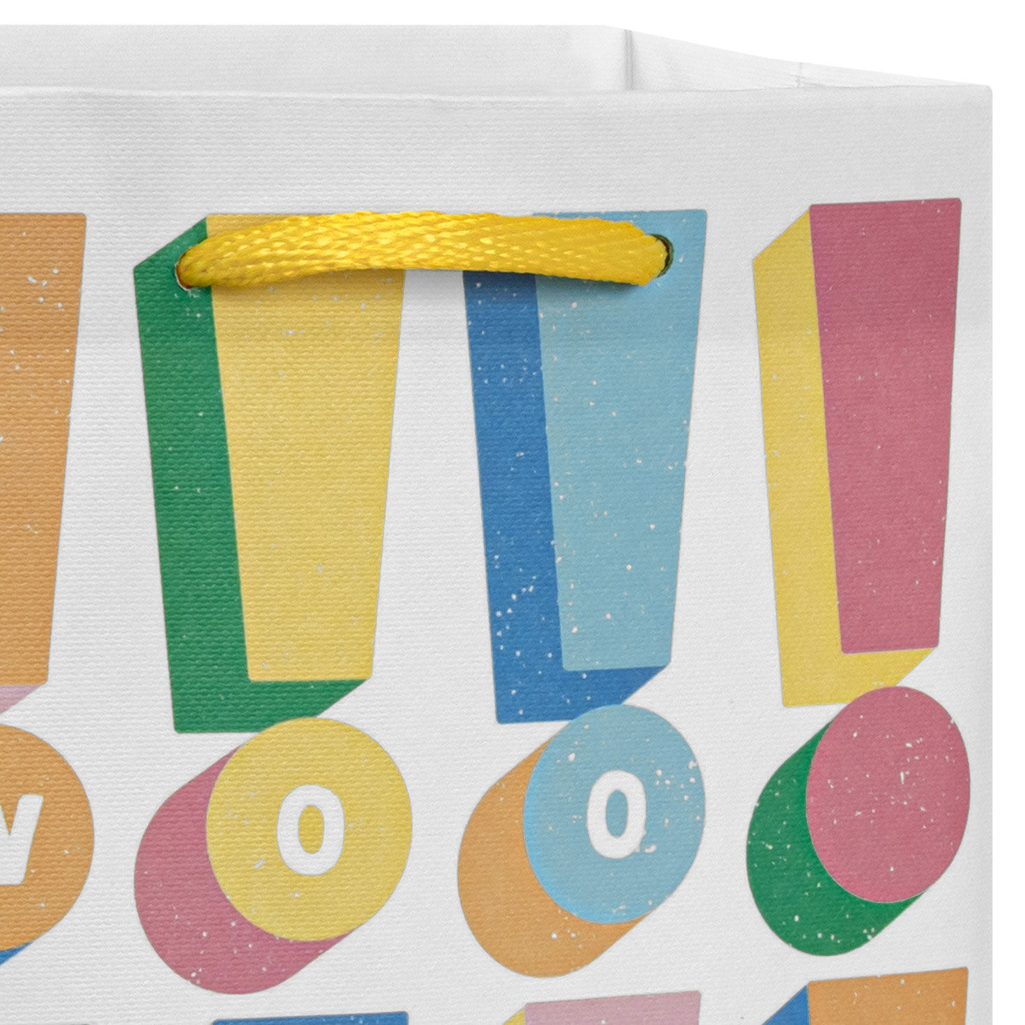 Woo Hoo Colorful Exclamations Small Gift Bag Handle Detail image number 4