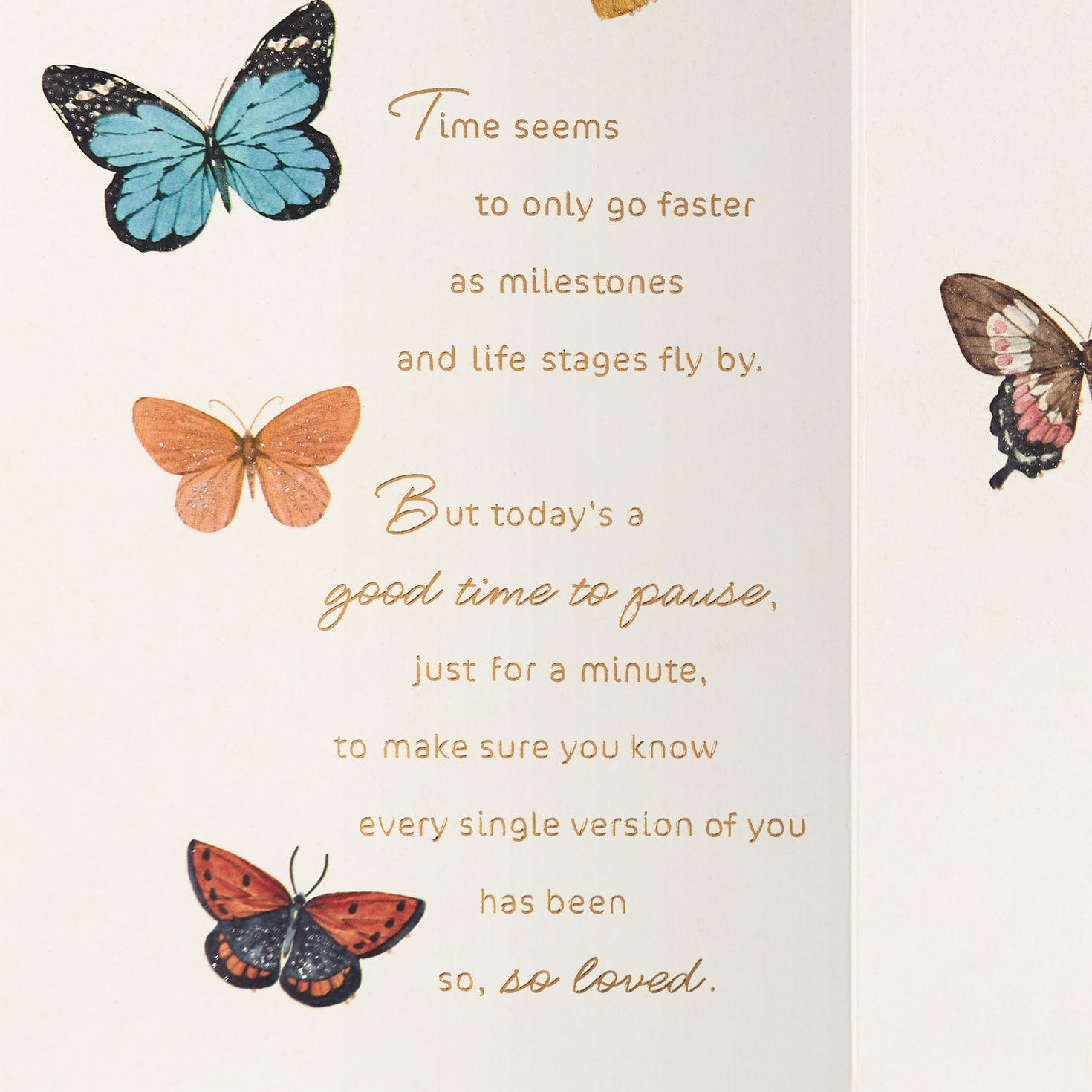 Butterflies Daughter Birthday Card Sentiment image number 2