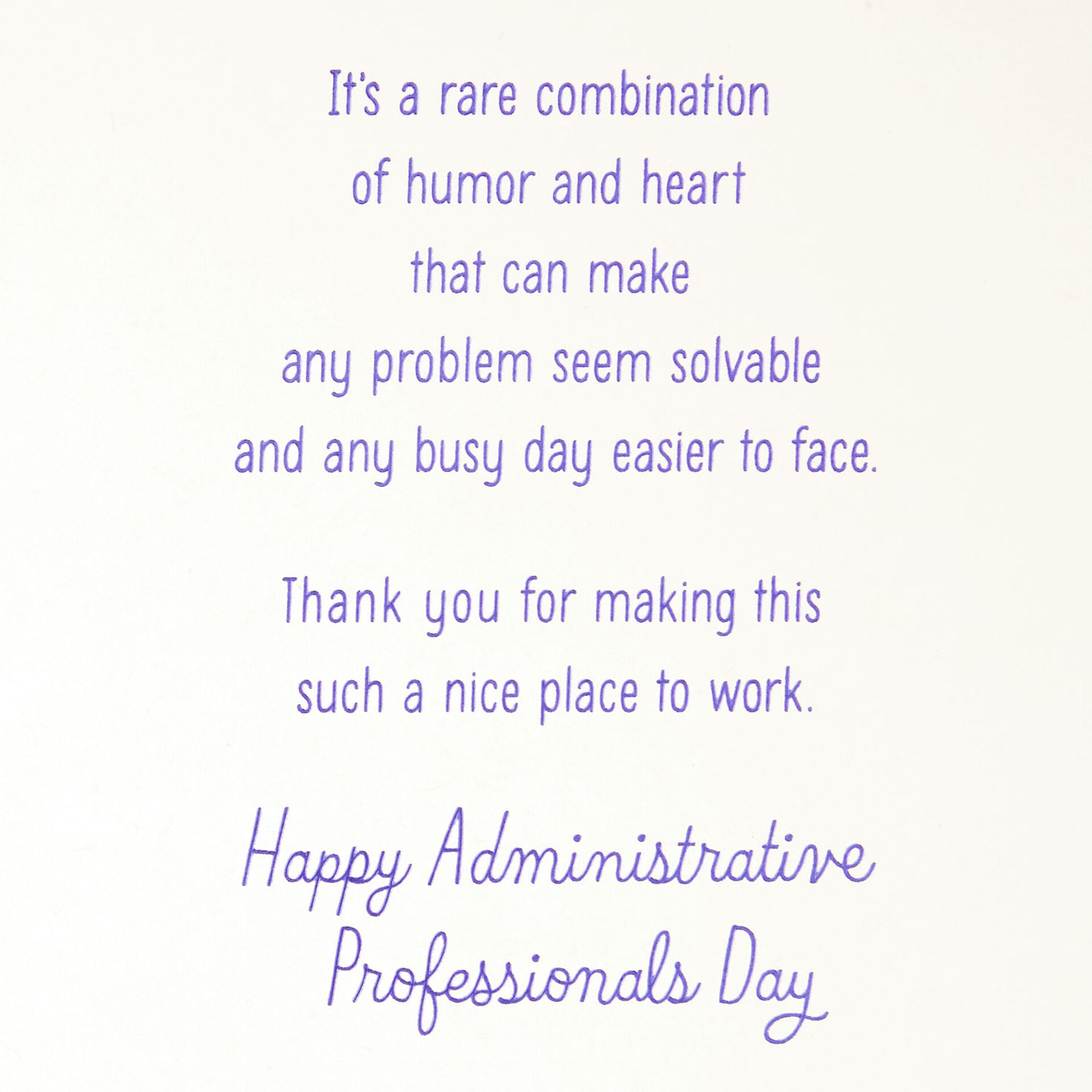 Your Humor and Heart Admin Professionals Day Card Greeting Cards