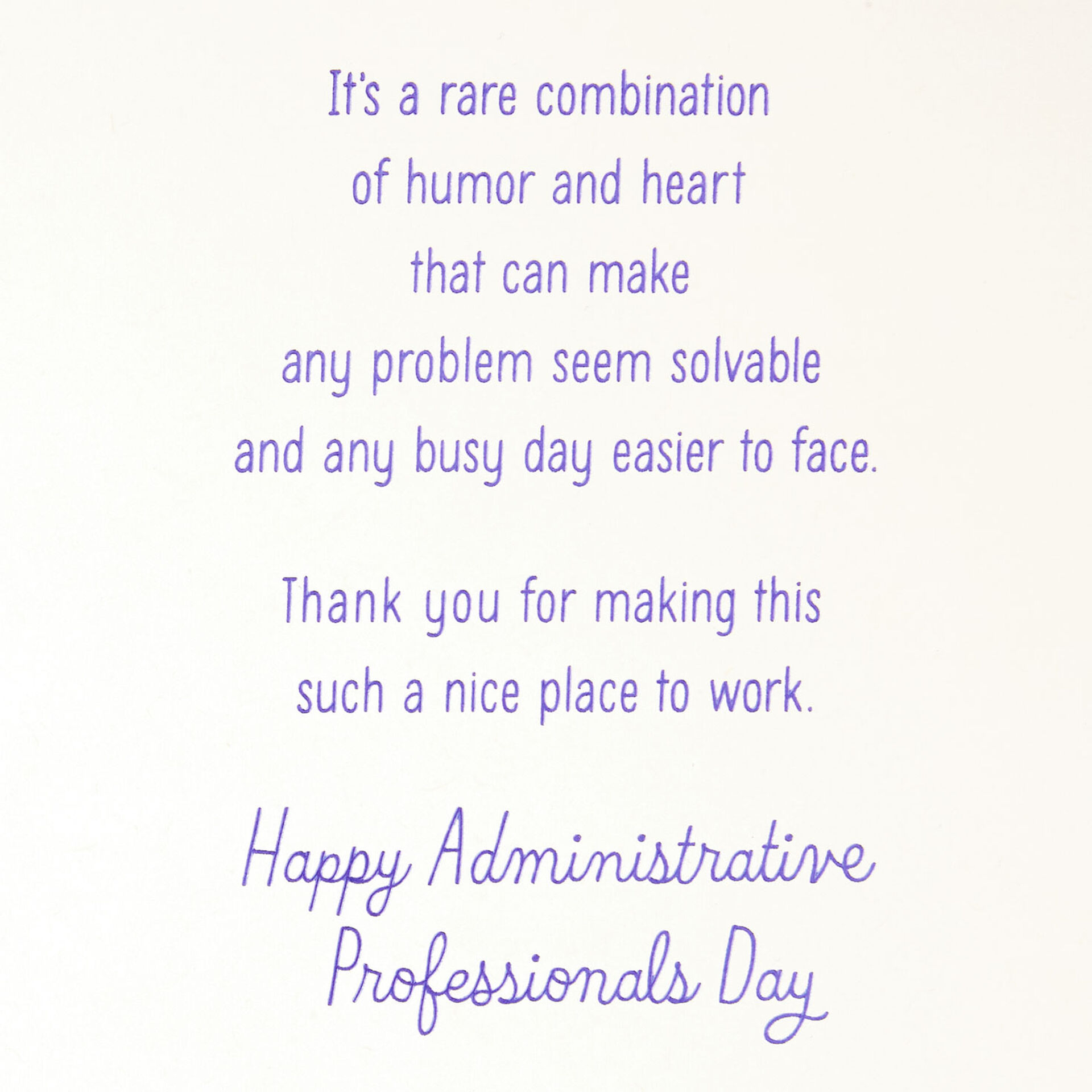 Your Humor and Heart Admin Professionals Day Card Greeting Cards