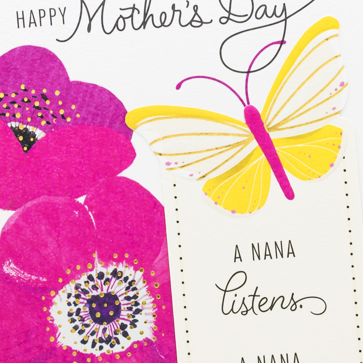 Yellow Butterfly Bookmark Mother's Day Card for Nana Card Front Detail image number 4