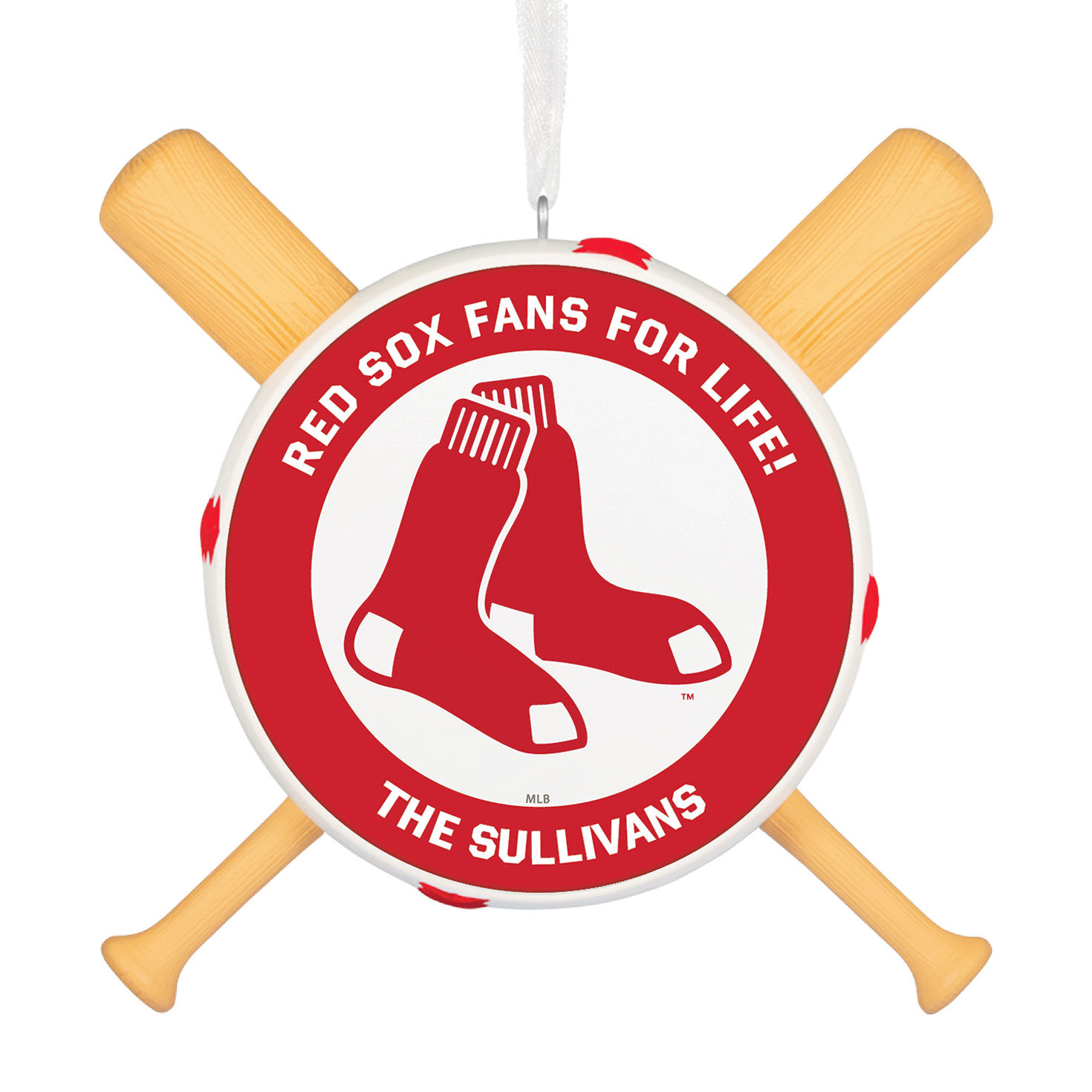 MLB Boston Red Sox™ Baseball Personalized Ornament, Custom Text