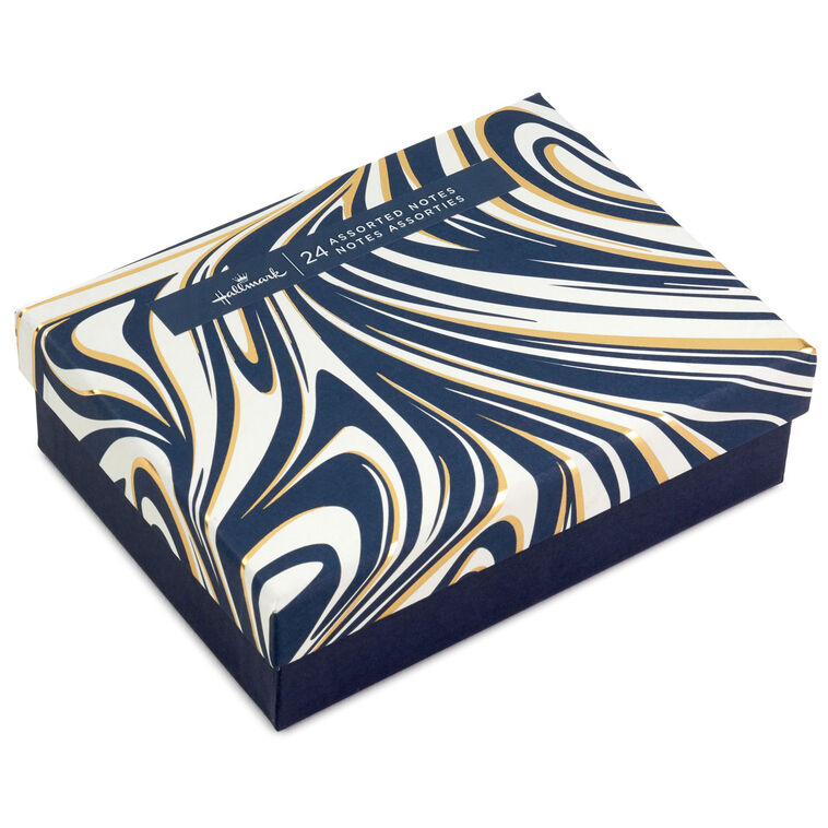 Hallmark Box Note Cards Modern Blush and Navy Boxed Blank Notes Assortment, Pack of 24 - Note ...