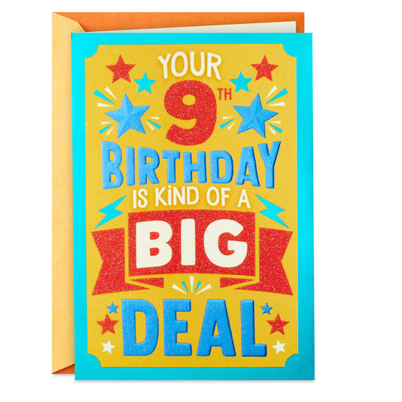 You're A Big Deal 9th Birthday Card for Kids