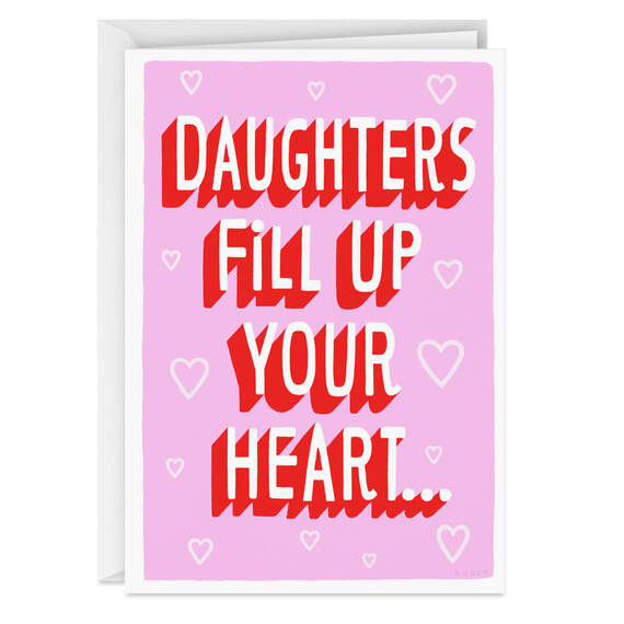 Daughters Fill Up Your Heart… Funny Valentine's Day Card, , large image number 1