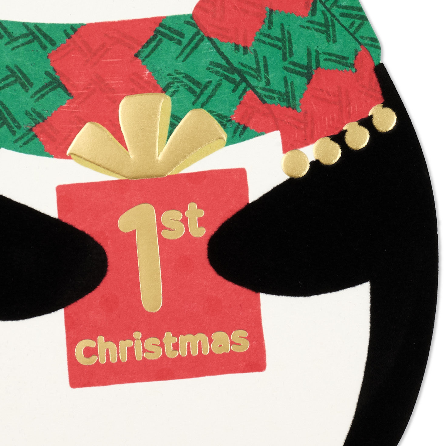 Baby's First Christmas Penguin Greeting Card Card Front Detail image number 5