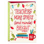 Bright Spirits and Minds Thank You Christmas Card for Teacher, , large image number 1