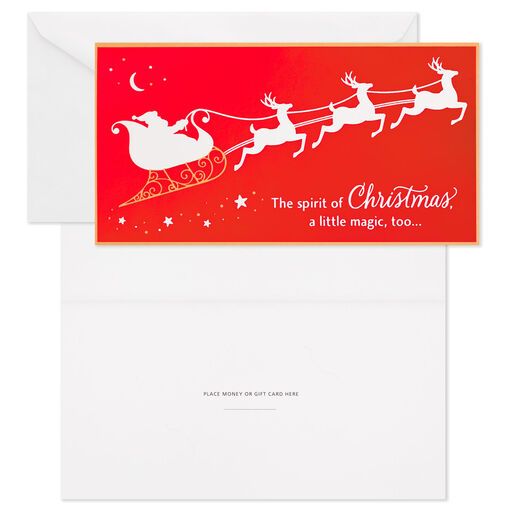 Santa's Sleigh Money Holder Christmas Cards, Pack of 10, 