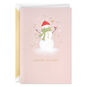 Snowman on Blush Pink Christmas Card Card Front image number 1