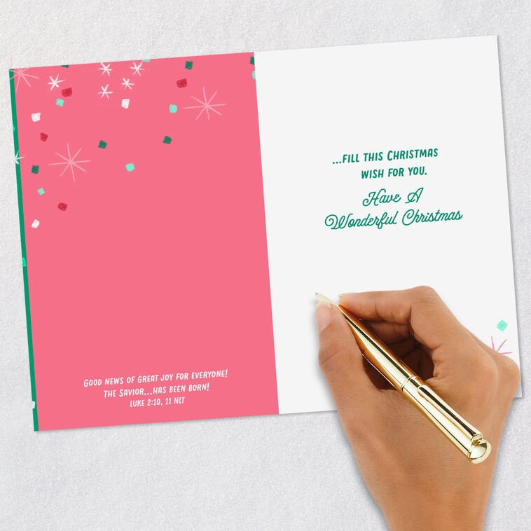 Red and Green Heart Goddaughter Christmas Card Signing card image number 7