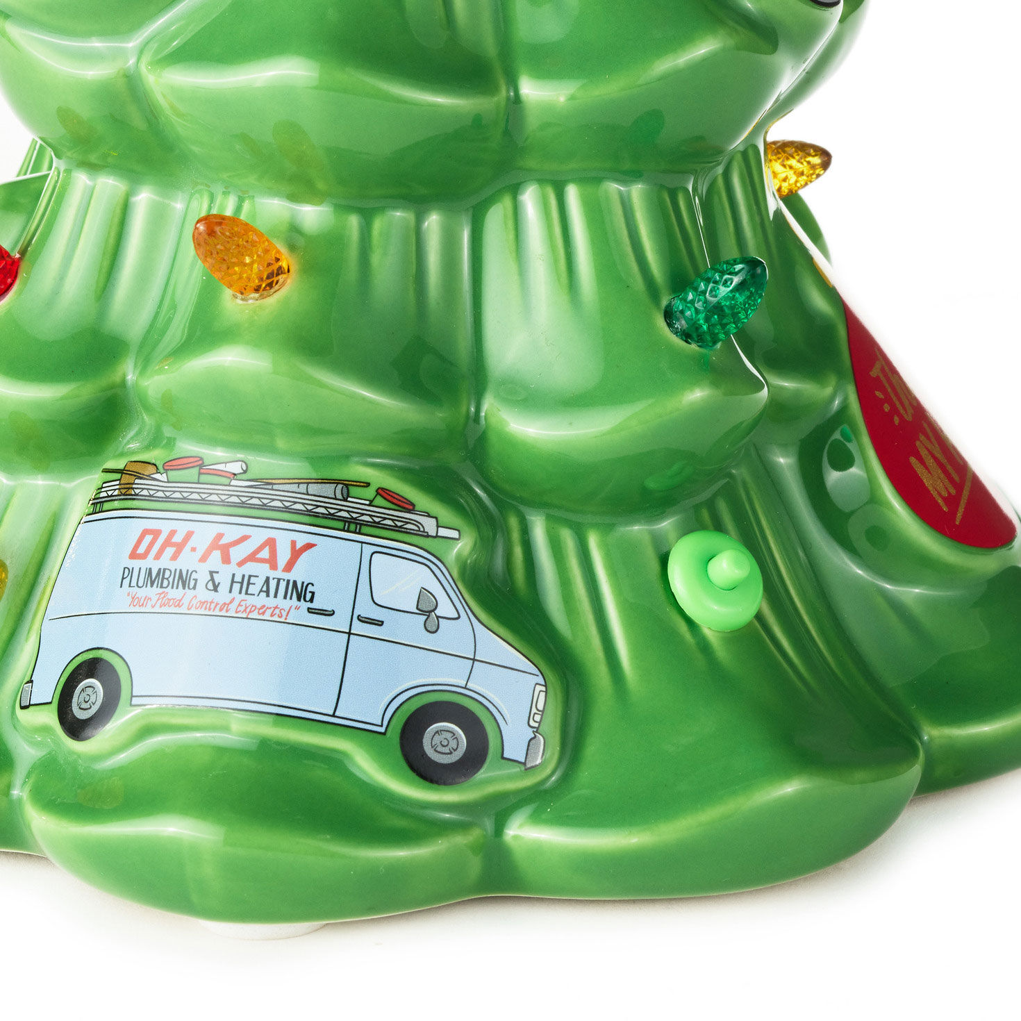 Ceramic Christmas Tree with Home Alone Decorations upclose view image number 4