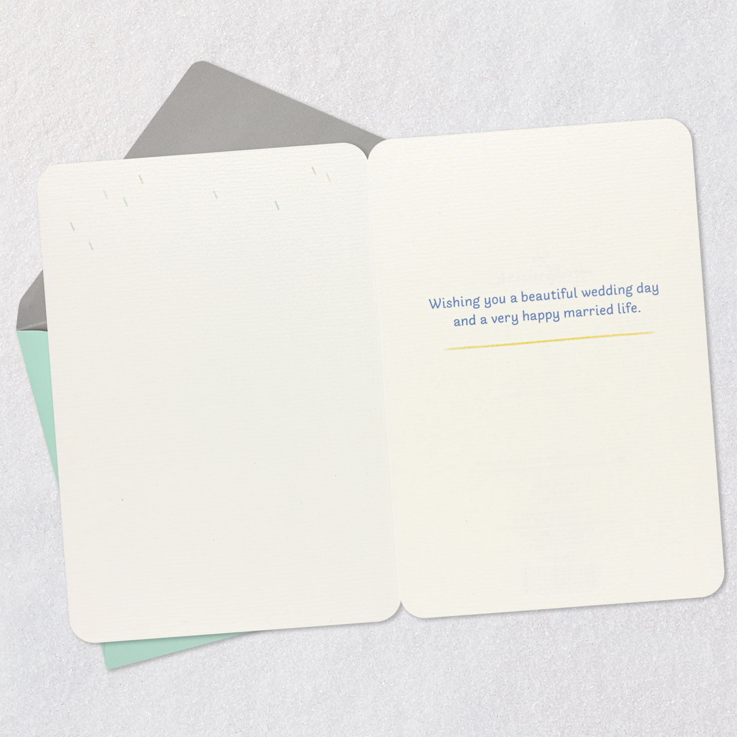 Couple Under Umbrella Wedding Shower Card Open card with envelope image number 3