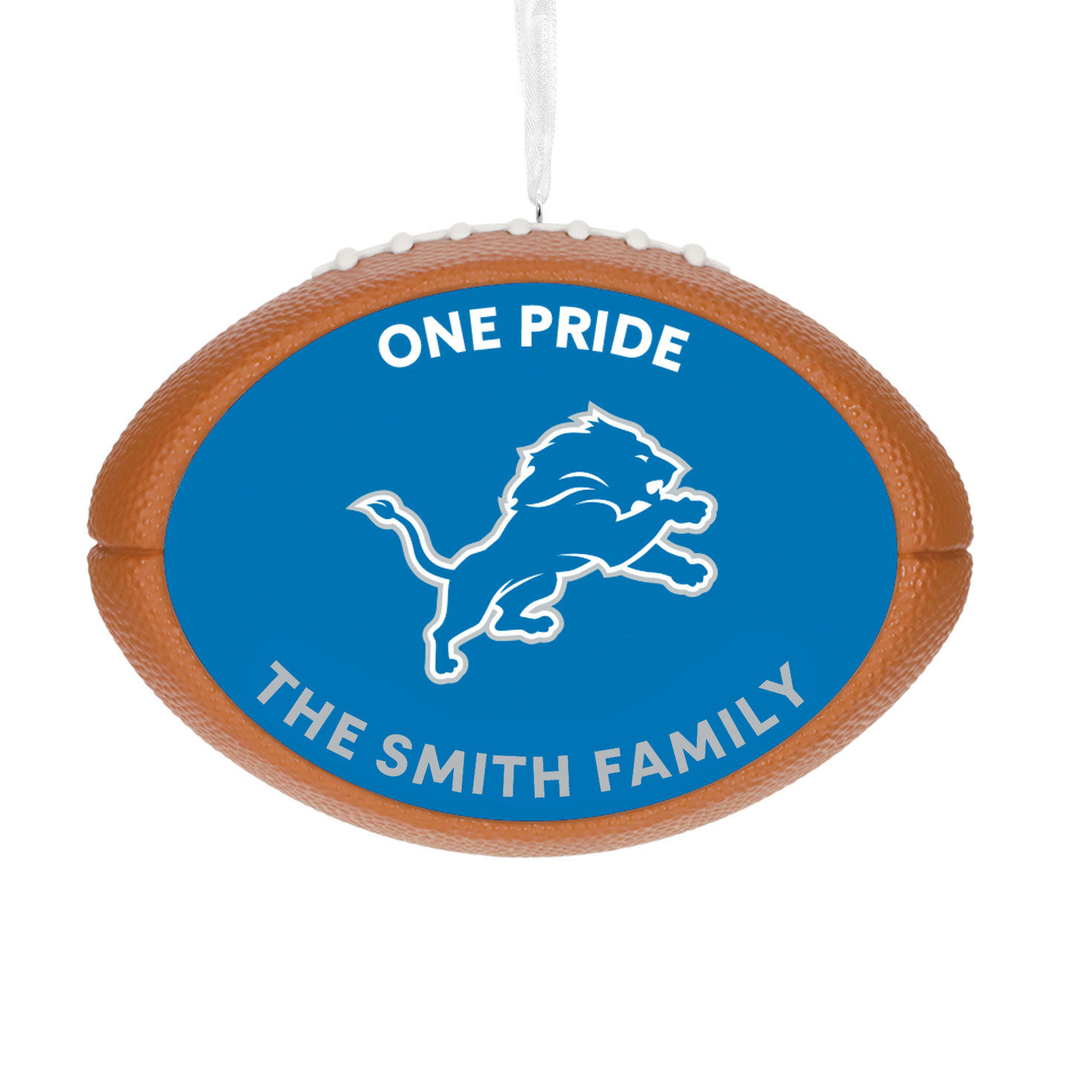 NFL Detroit Lions Football Personalized Ornament, Custom Text